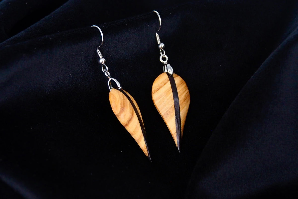 Boucles d'oreilles en Olivier et Ebène