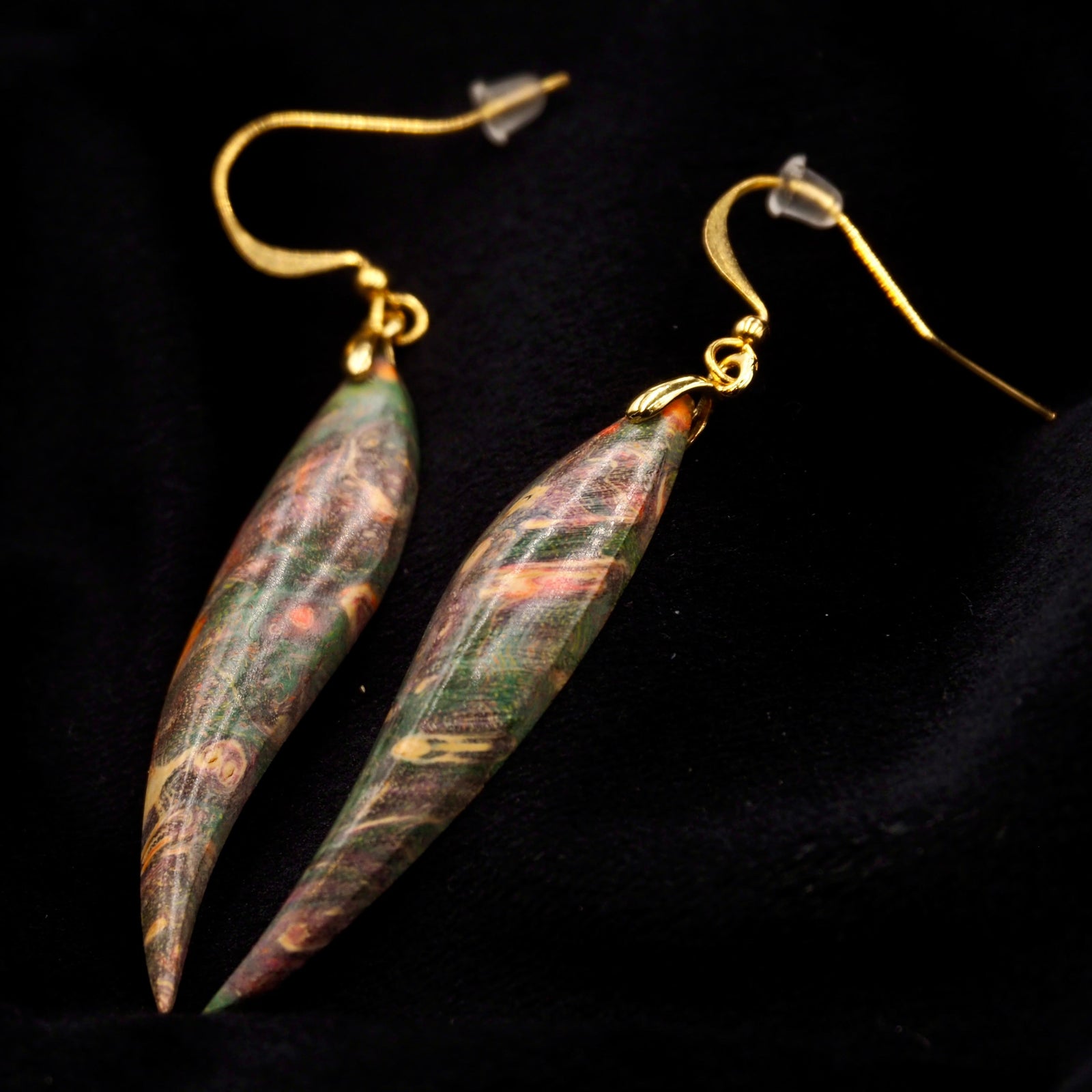 Pièce unique #43 - Boucles d'oreilles en Bois de Bouleau Stabilisé