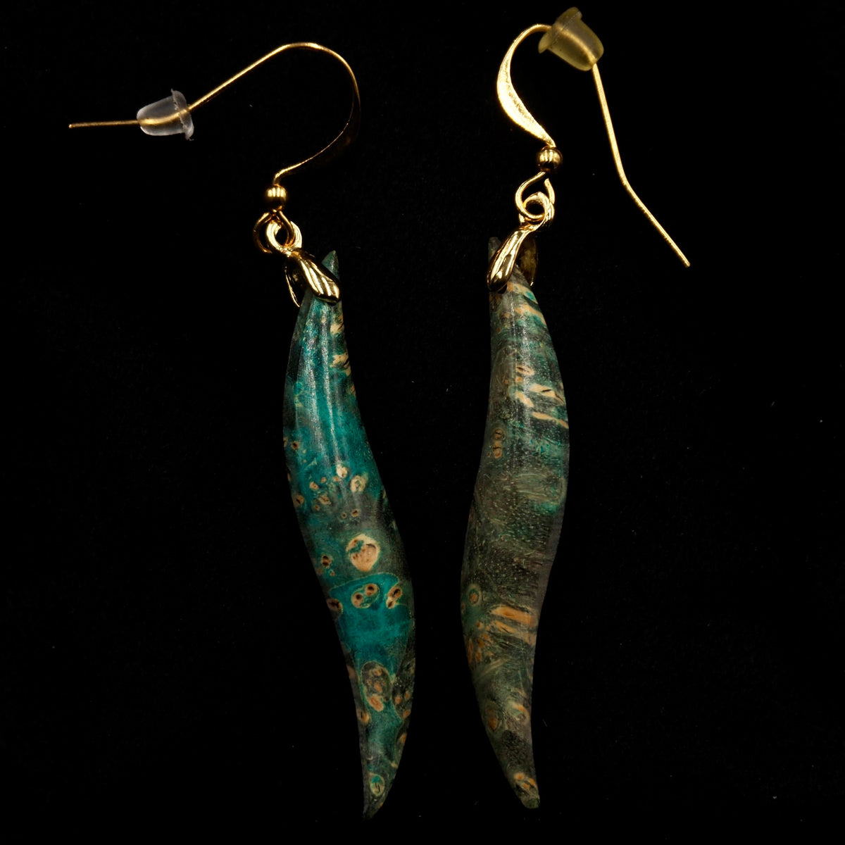 Pièce unique #44 - Boucles d'oreilles en Bois de Bouleau Stabilisé