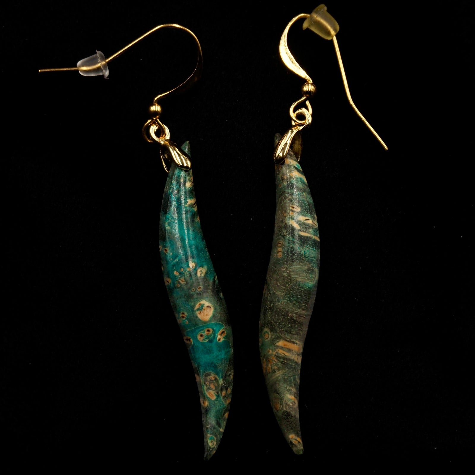 Pièce unique #44 - Boucles d'oreilles en Bois de Bouleau Stabilisé