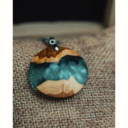 Pendentif en loupe d'eucalyptus - Turquoise