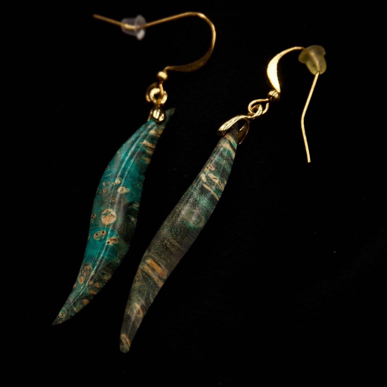Pièce unique #44 - Boucles d'oreilles en Bois de Bouleau Stabilisé
