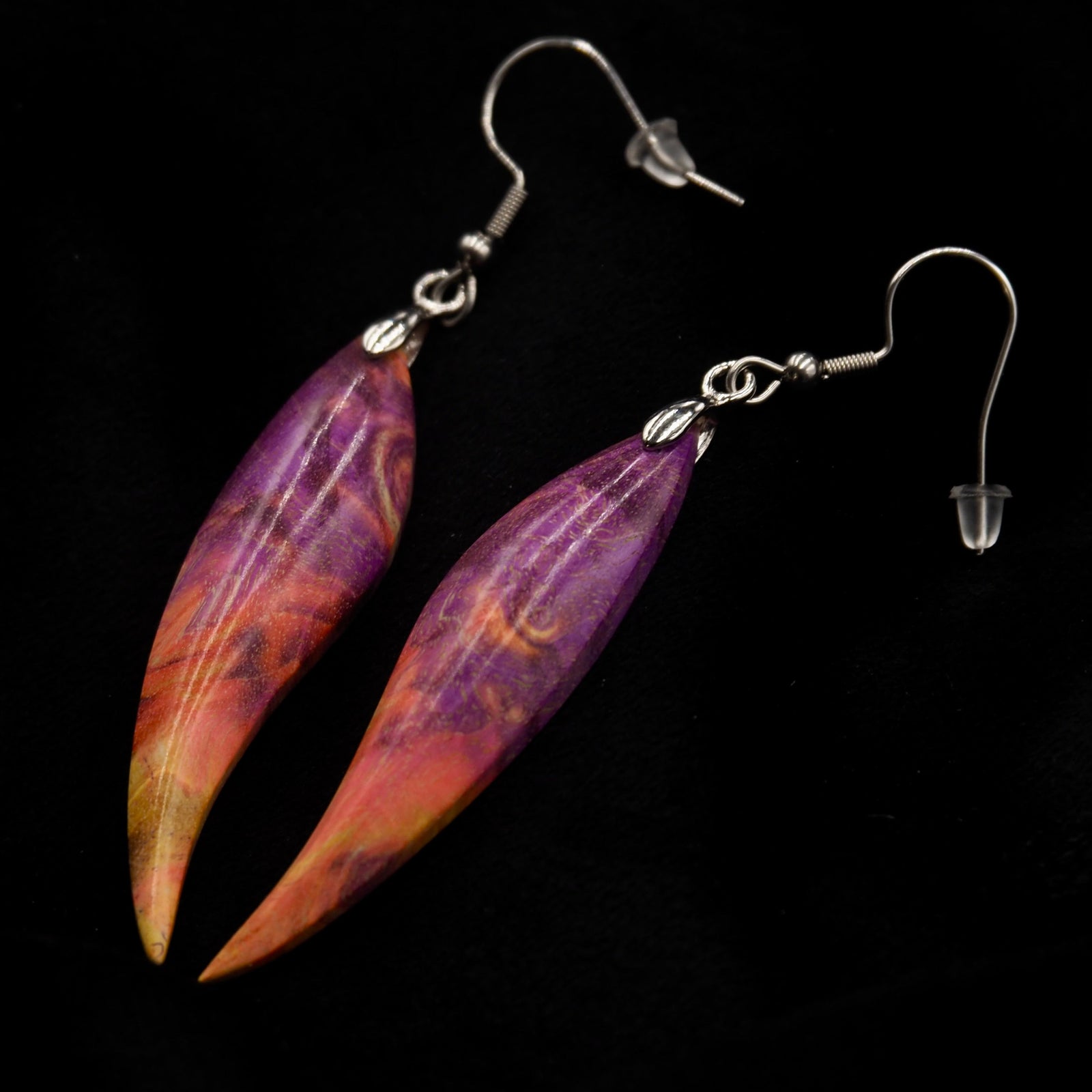 Pièce unique #45 - Boucles d'oreilles en Bois de Bouleau Stabilisé