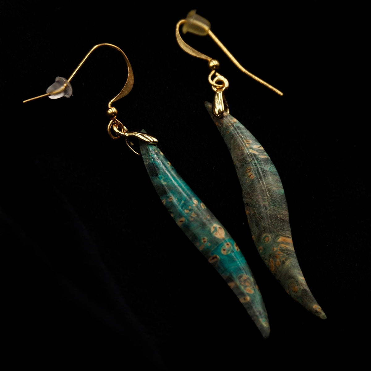 Pièce unique #44 - Boucles d'oreilles en Bois de Bouleau Stabilisé