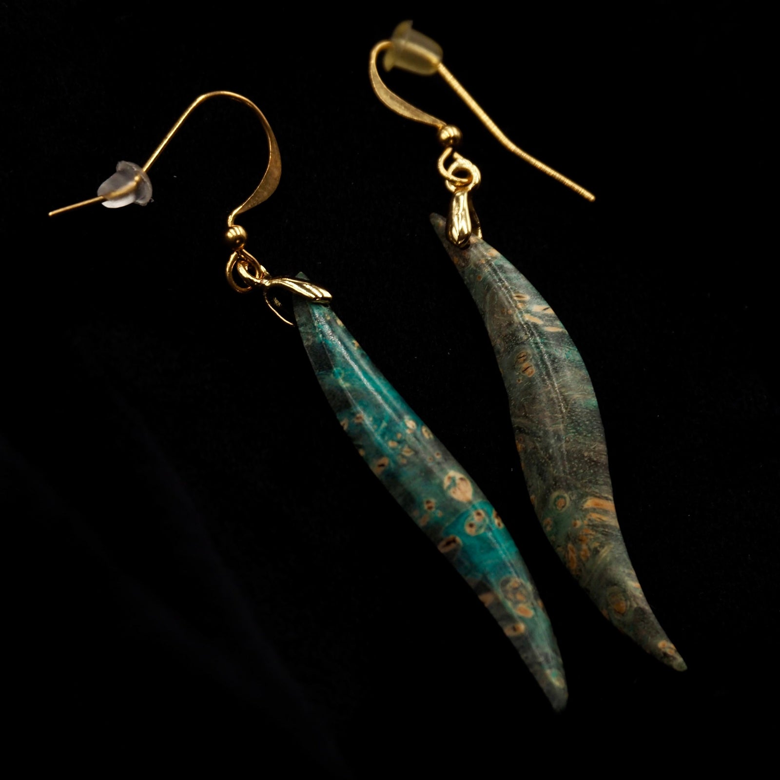 Pièce unique #44 - Boucles d'oreilles en Bois de Bouleau Stabilisé
