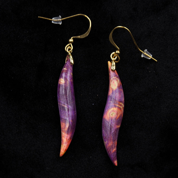 Pièce unique #33 - Boucles d'oreilles en Bois de Bouleau Stabilisé