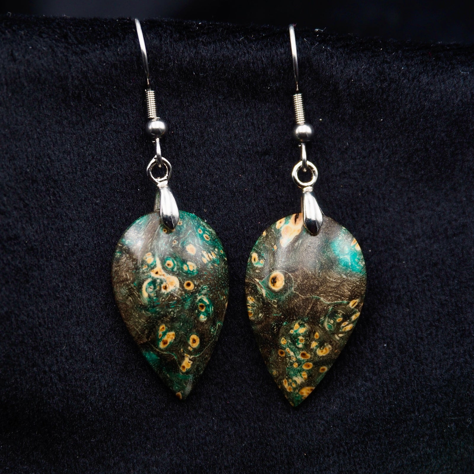 Pièce unique #53 - Boucles d'oreilles en Bois de Bouleau Stabilisé