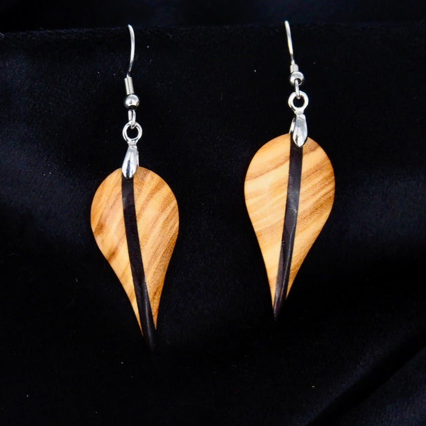 Boucles d'oreilles en Olivier et Ebène