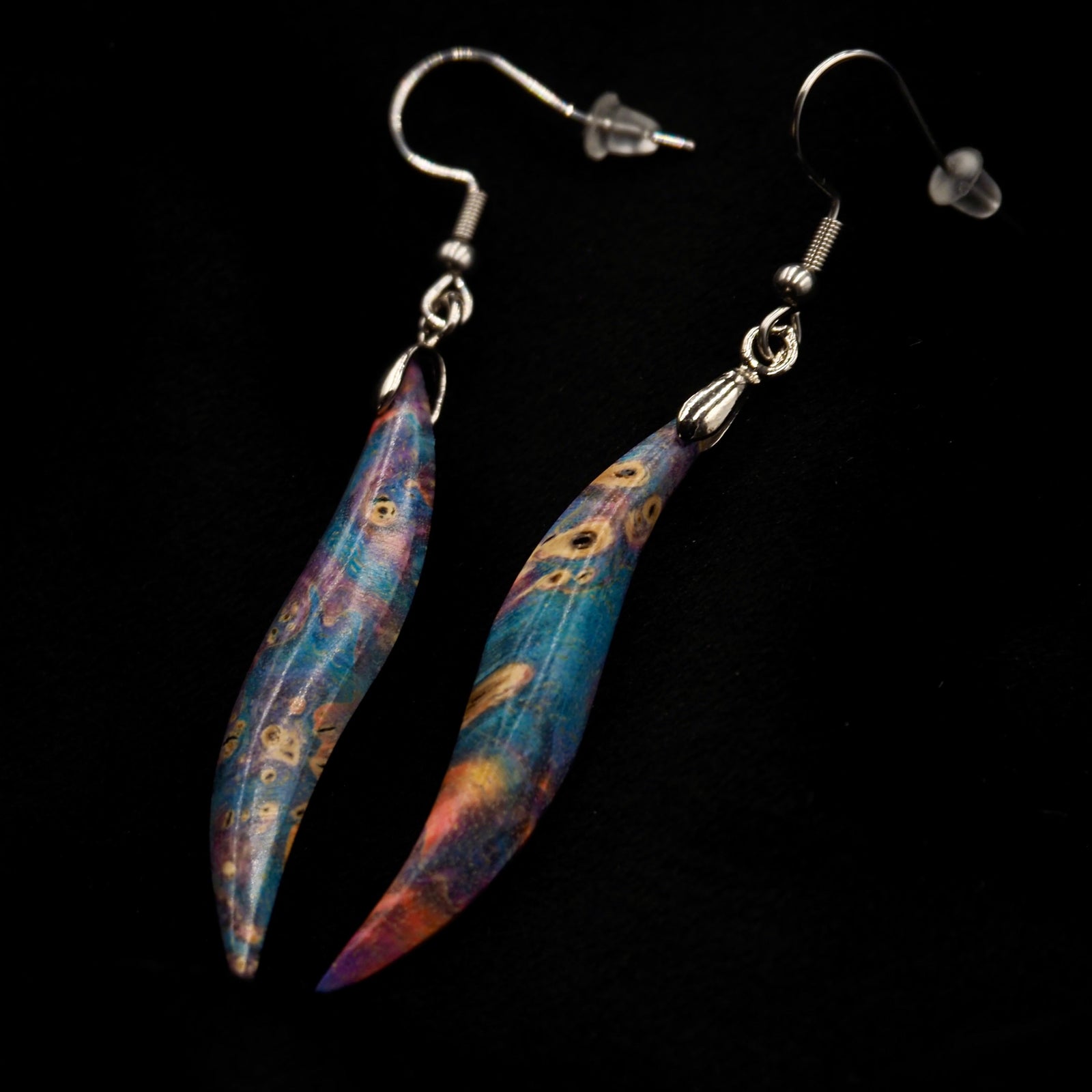 Pièce unique #41 - Boucles d'oreilles en Bois de Bouleau Stabilisé