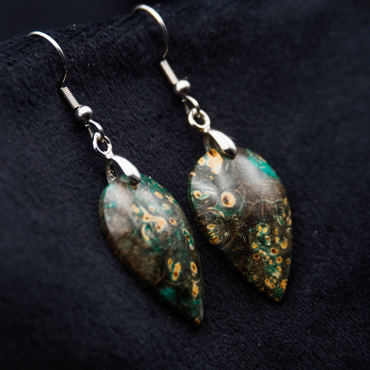 Pièce unique #53 - Boucles d'oreilles en Bois de Bouleau Stabilisé