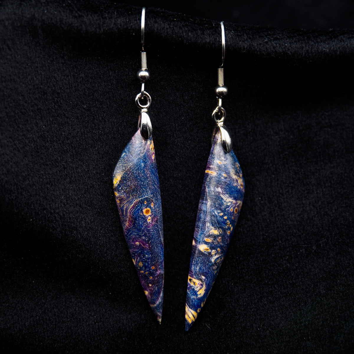 Pièce unique #51 - Boucles d'oreilles en Bois de Bouleau Stabilisé