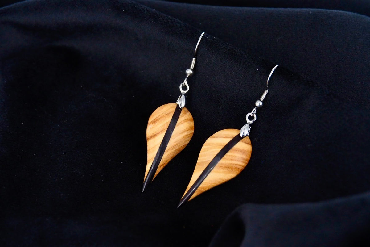 Boucles d'oreilles en Olivier et Ebène