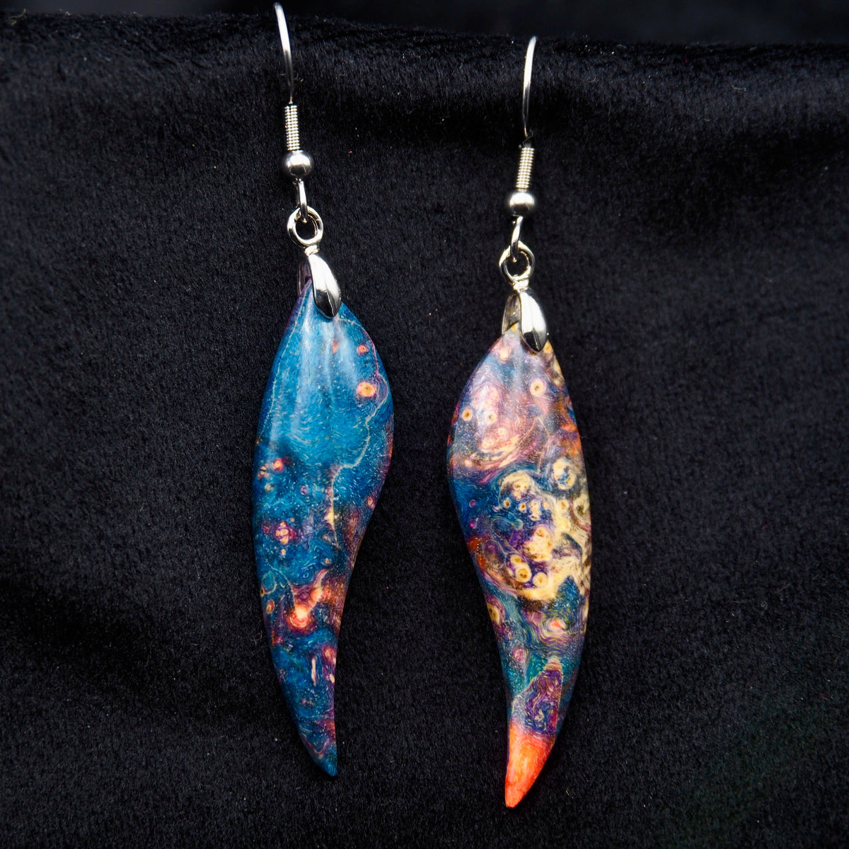 Pièce unique #52 - Boucles d'oreilles en Bois de Bouleau Stabilisé