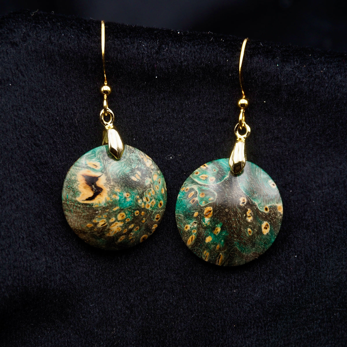 Pièce unique #61 - Boucles d'oreilles en Bois de Bouleau Stabilisé