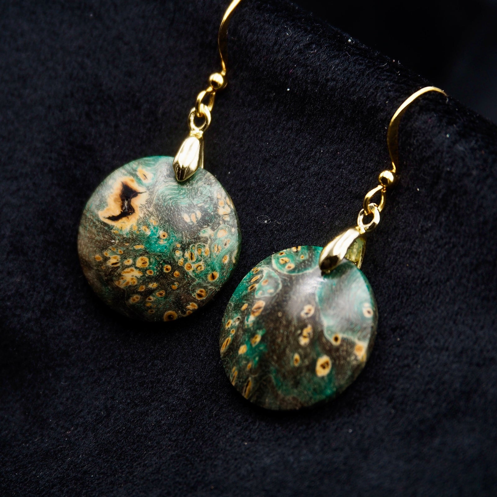 Pièce unique #61 - Boucles d'oreilles en Bois de Bouleau Stabilisé