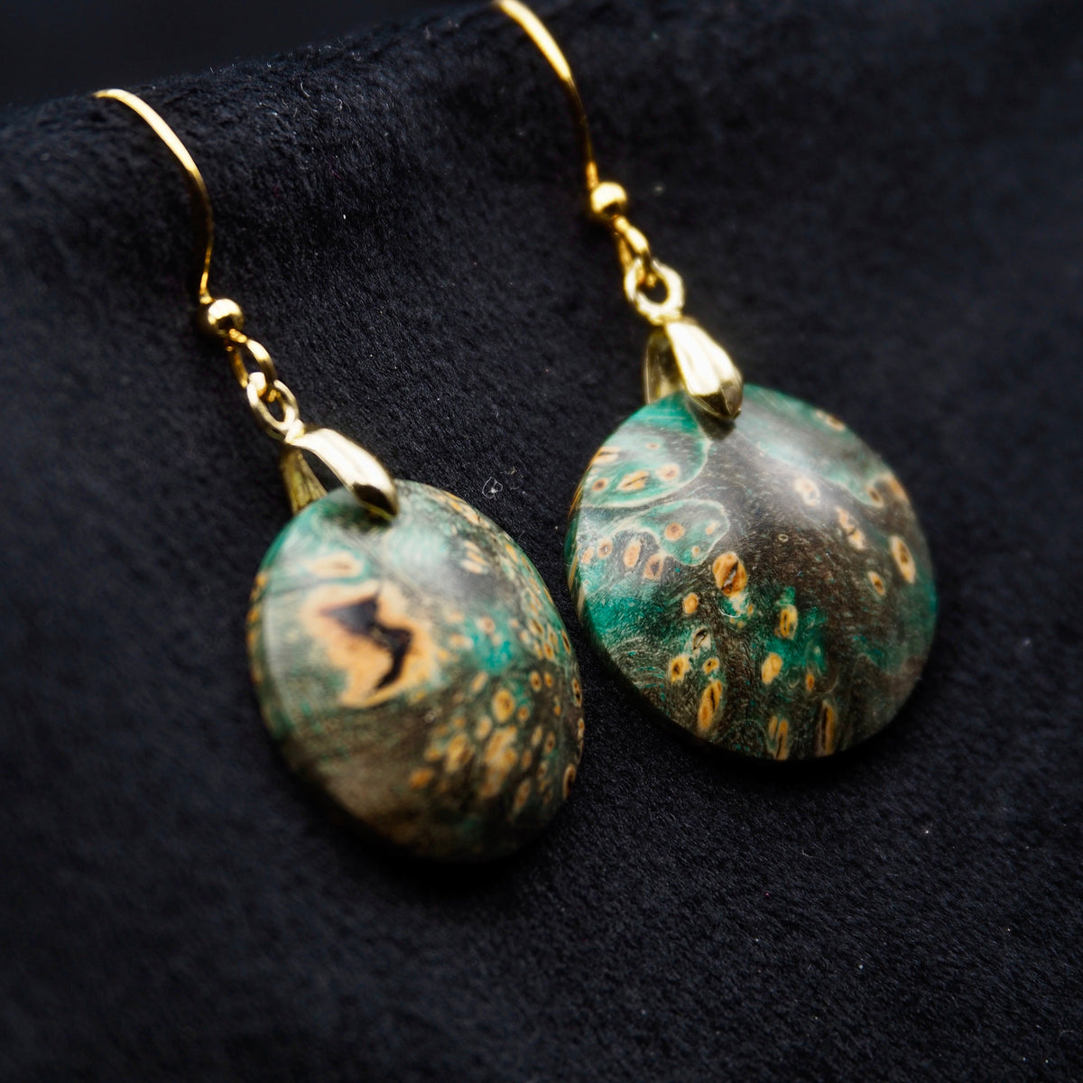 Pièce unique #61 - Boucles d'oreilles en Bois de Bouleau Stabilisé