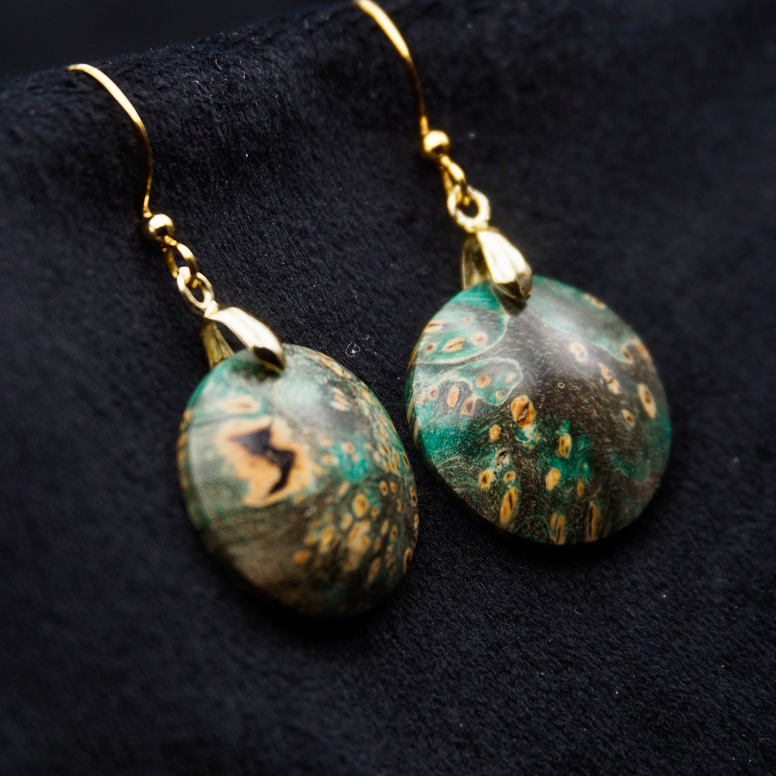 Pièce unique #61 - Boucles d'oreilles en Bois de Bouleau Stabilisé