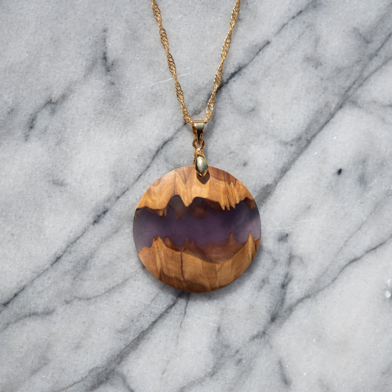 Pendentif en loupe d'eucalyptus -  Violet