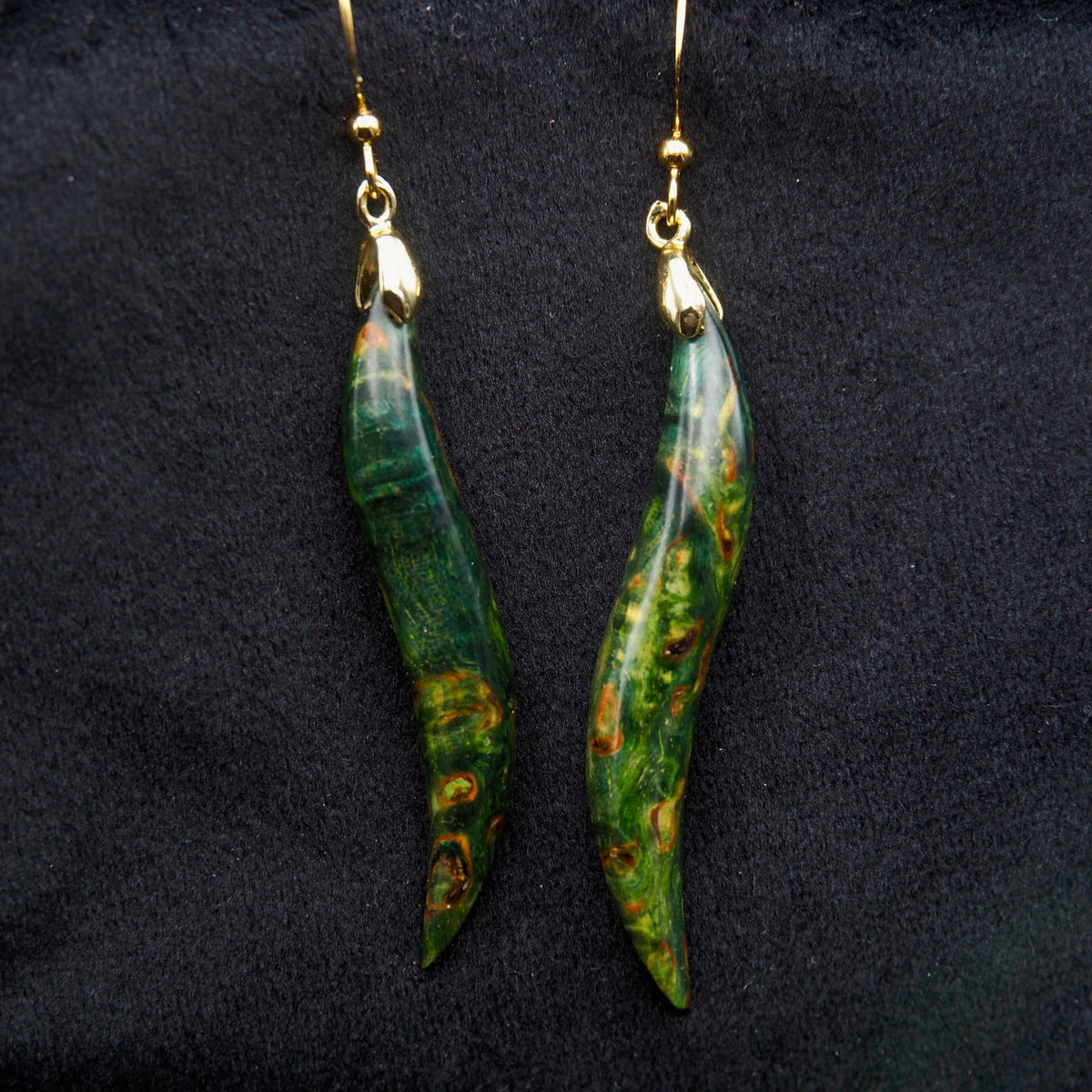 Pièce unique #62 - Boucles d'oreilles en Bois de Bouleau Stabilisé