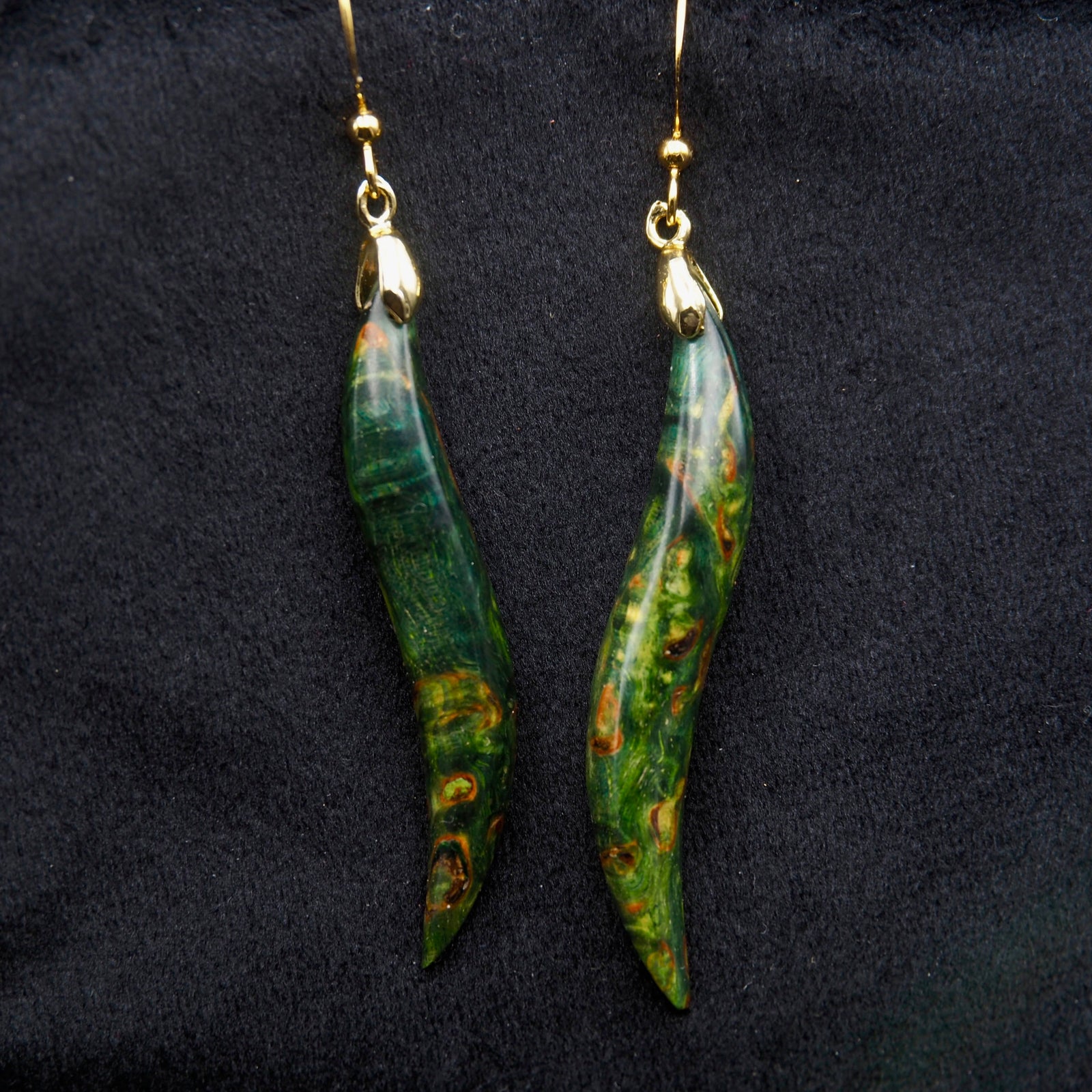 Pièce unique #62 - Boucles d'oreilles en Bois de Bouleau Stabilisé