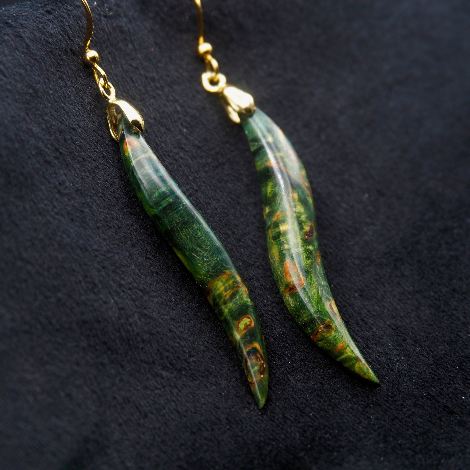 Pièce unique #62 - Boucles d'oreilles en Bois de Bouleau Stabilisé
