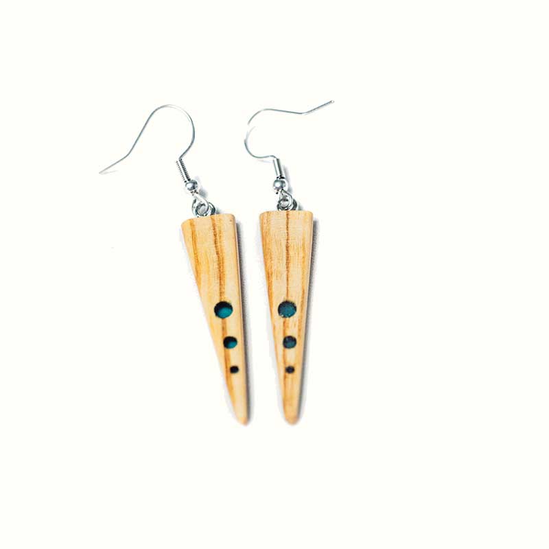 Boucles d'oreilles en bois d'olivier