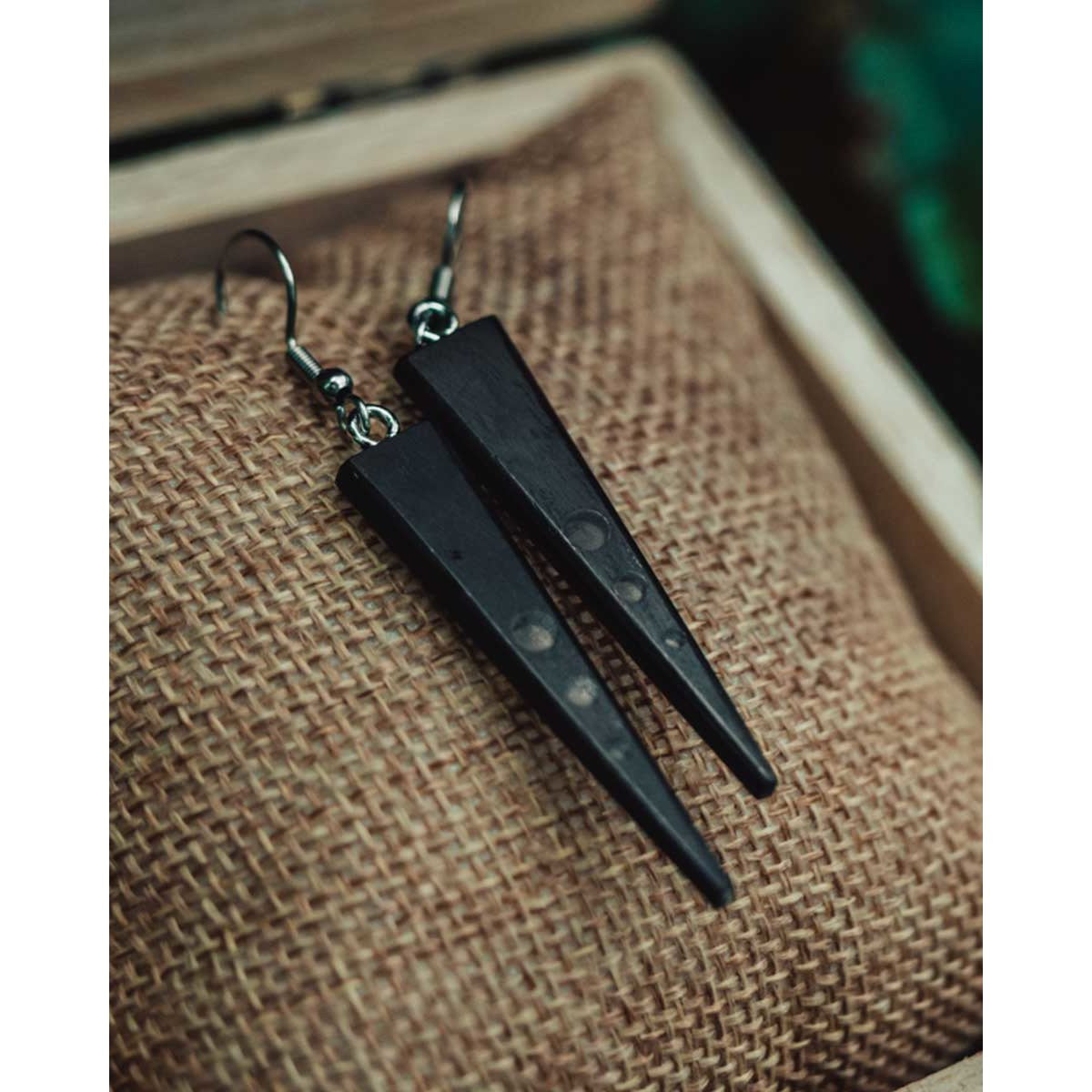 Boucles d'oreilles en bois d'ébène