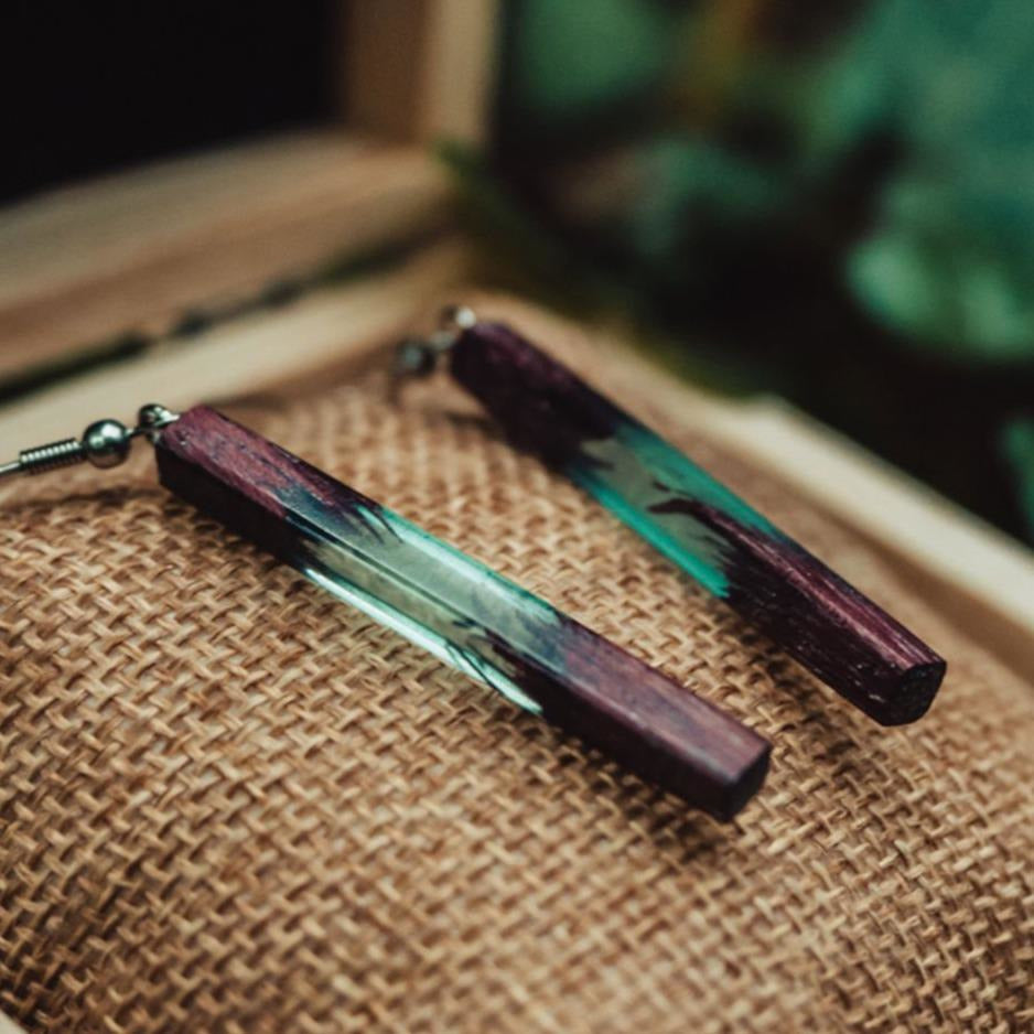 Boucles d'oreilles en bois d’amarante