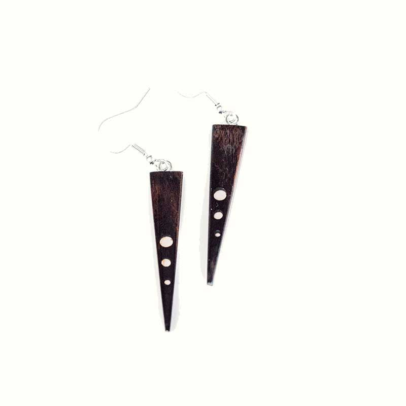 Boucles d'oreilles en bois d'ébène