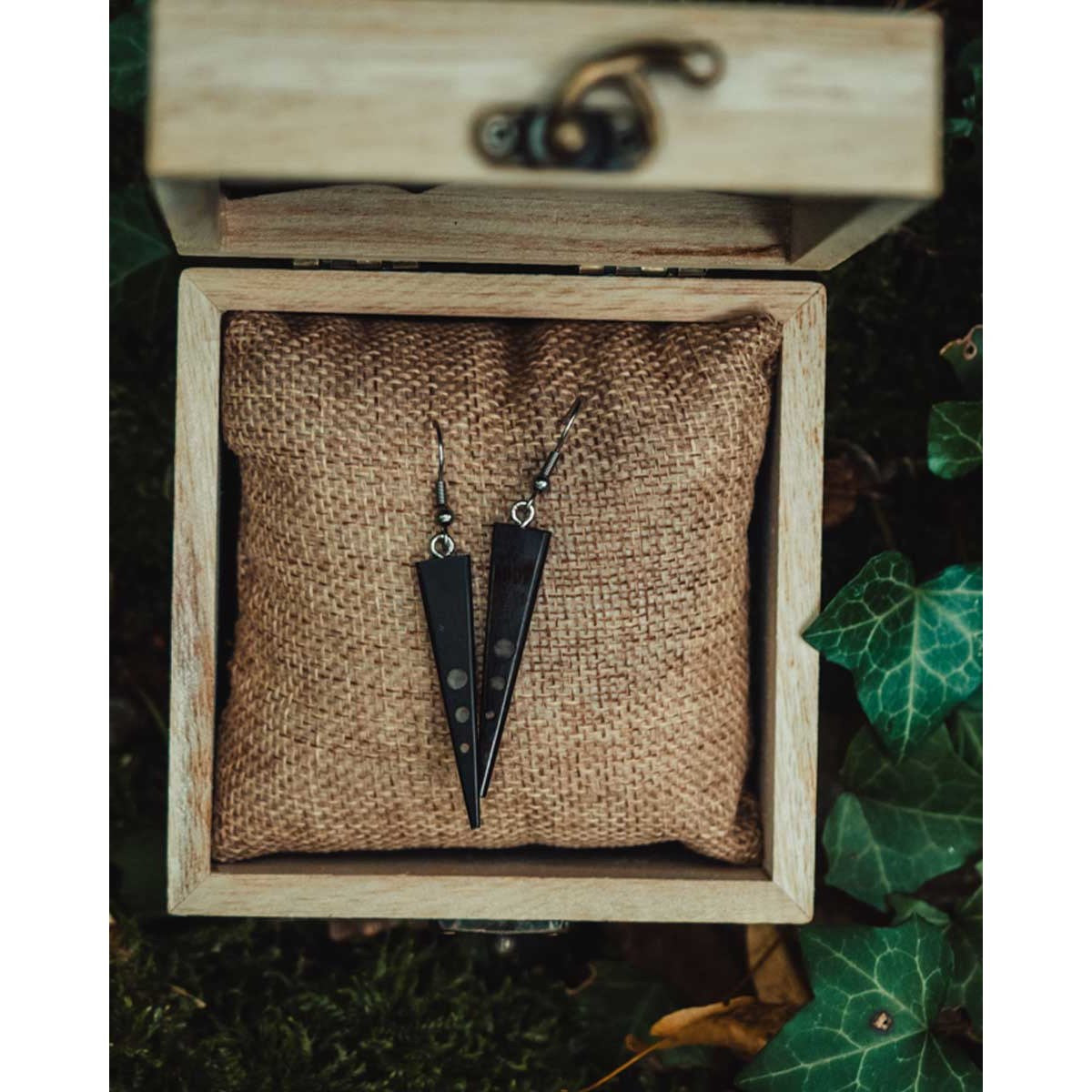 Boucles d'oreilles en bois d'ébène