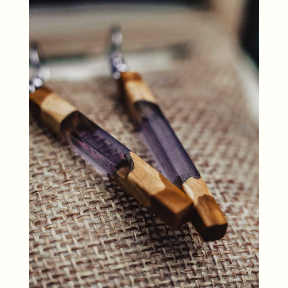 Boucles d'oreilles en loupe d’eucalyptus