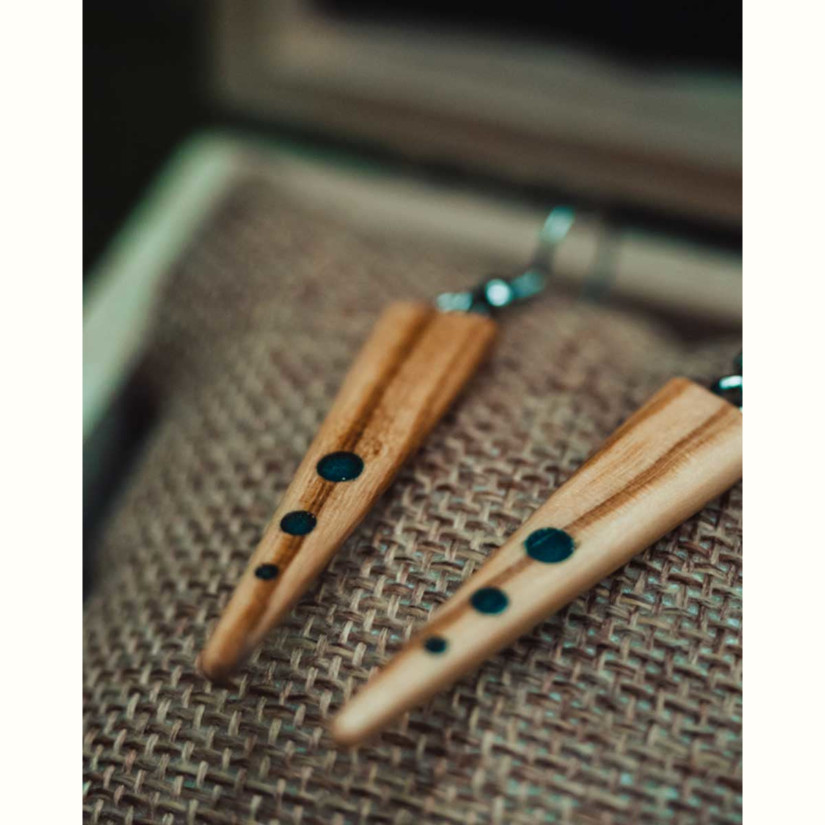 Boucles d'oreilles en bois d'olivier