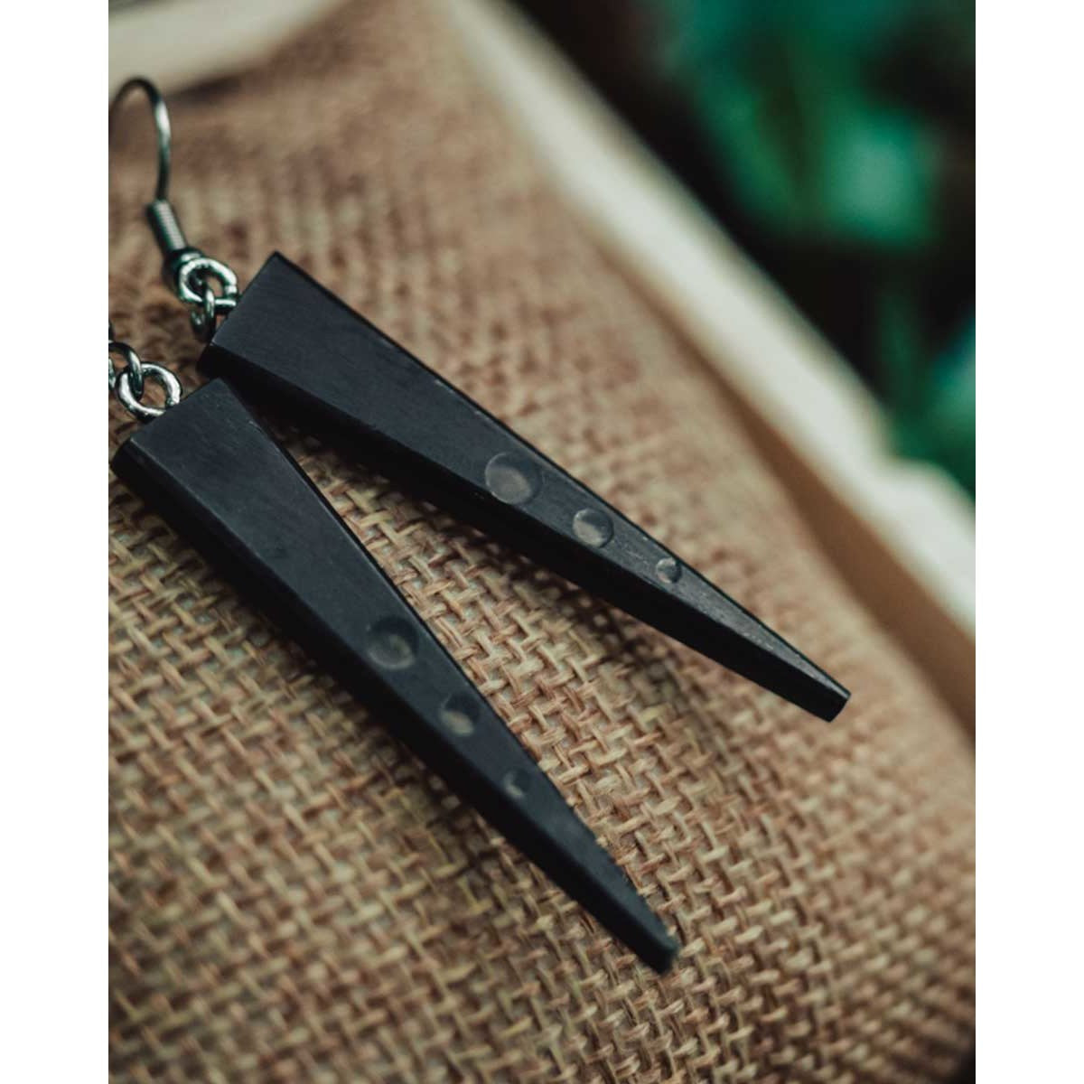 Boucles d'oreilles en bois d'ébène