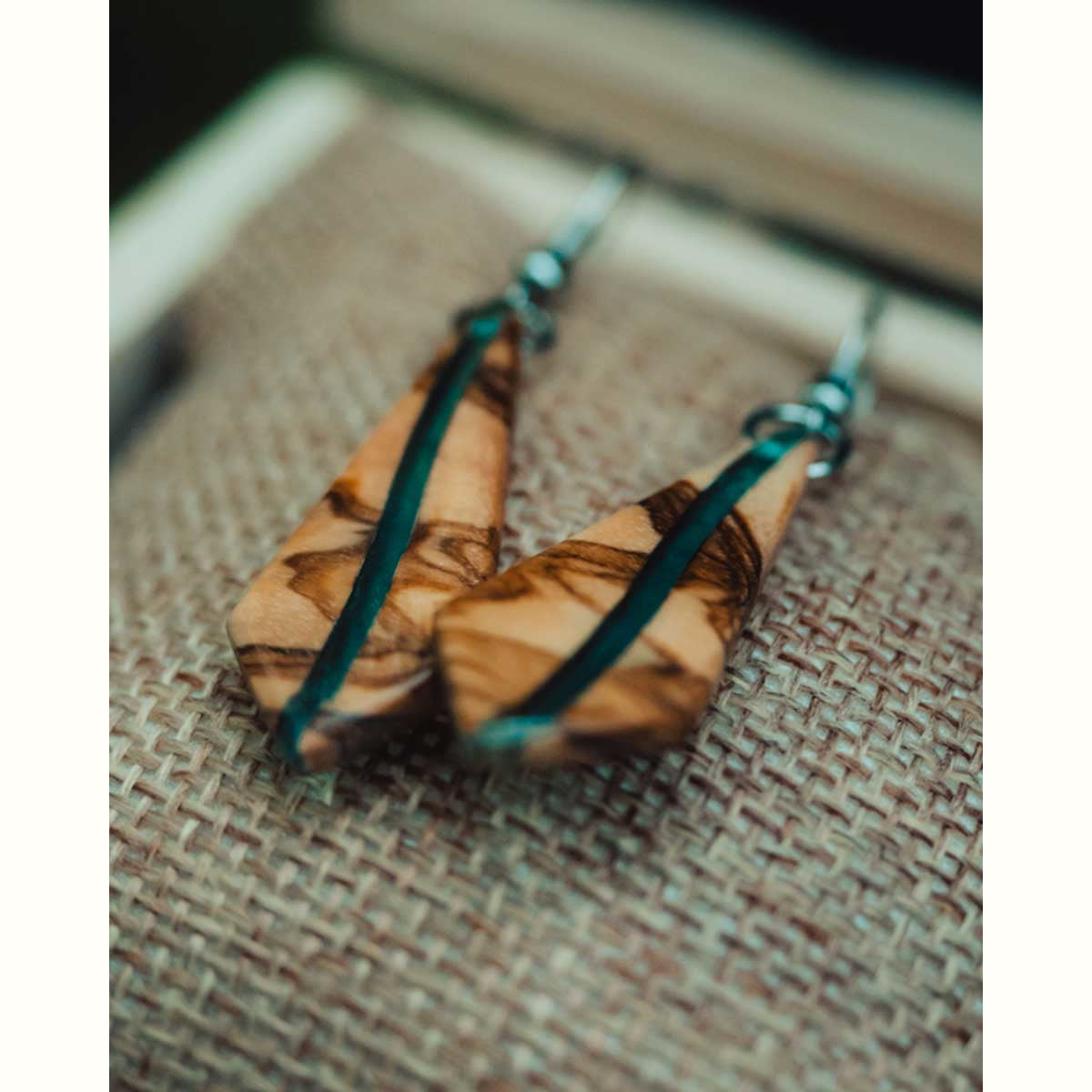 Boucles d'oreilles en bois d’olivier