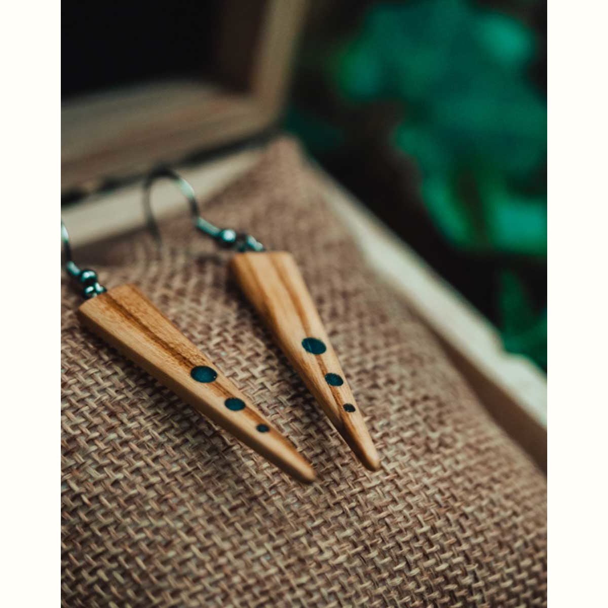 Boucles d'oreilles en bois d'olivier
