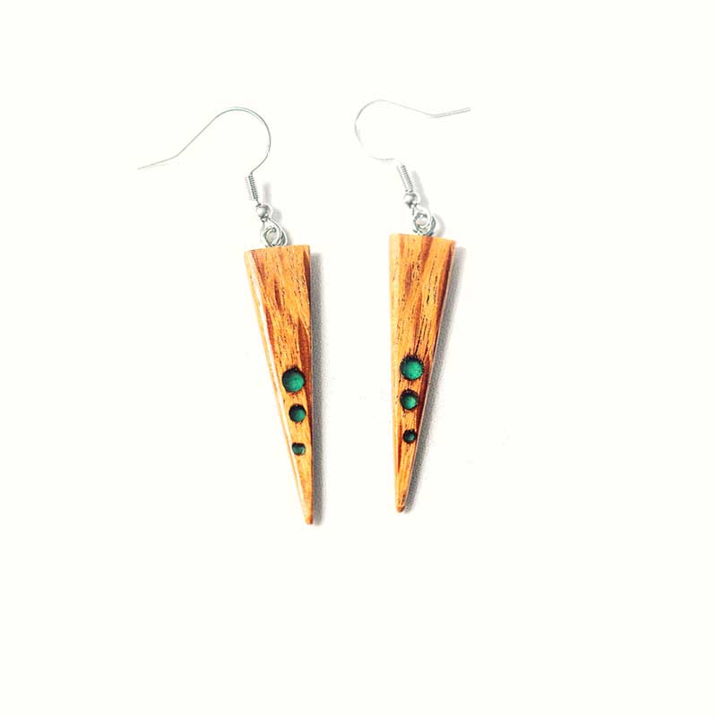 Boucles d'oreilles en bois de she oak