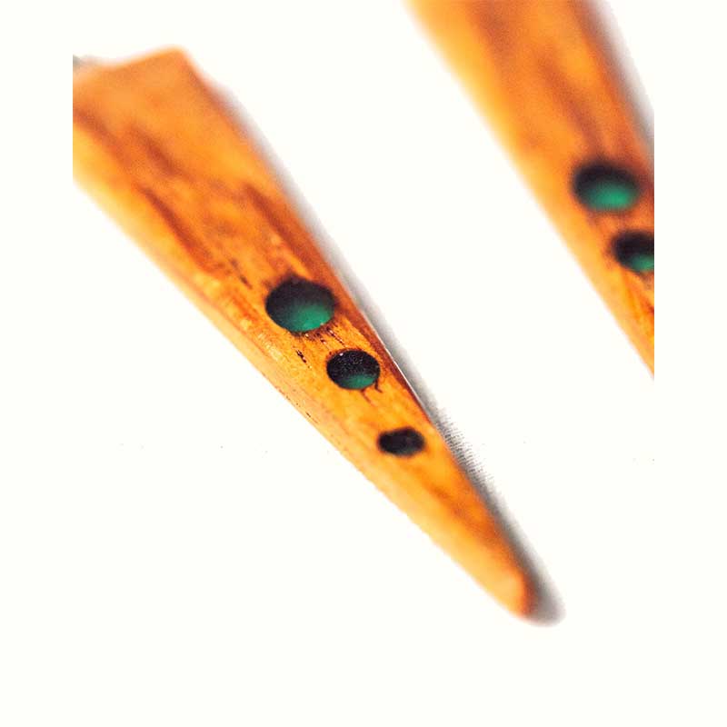 Boucles d'oreilles en bois de she oak