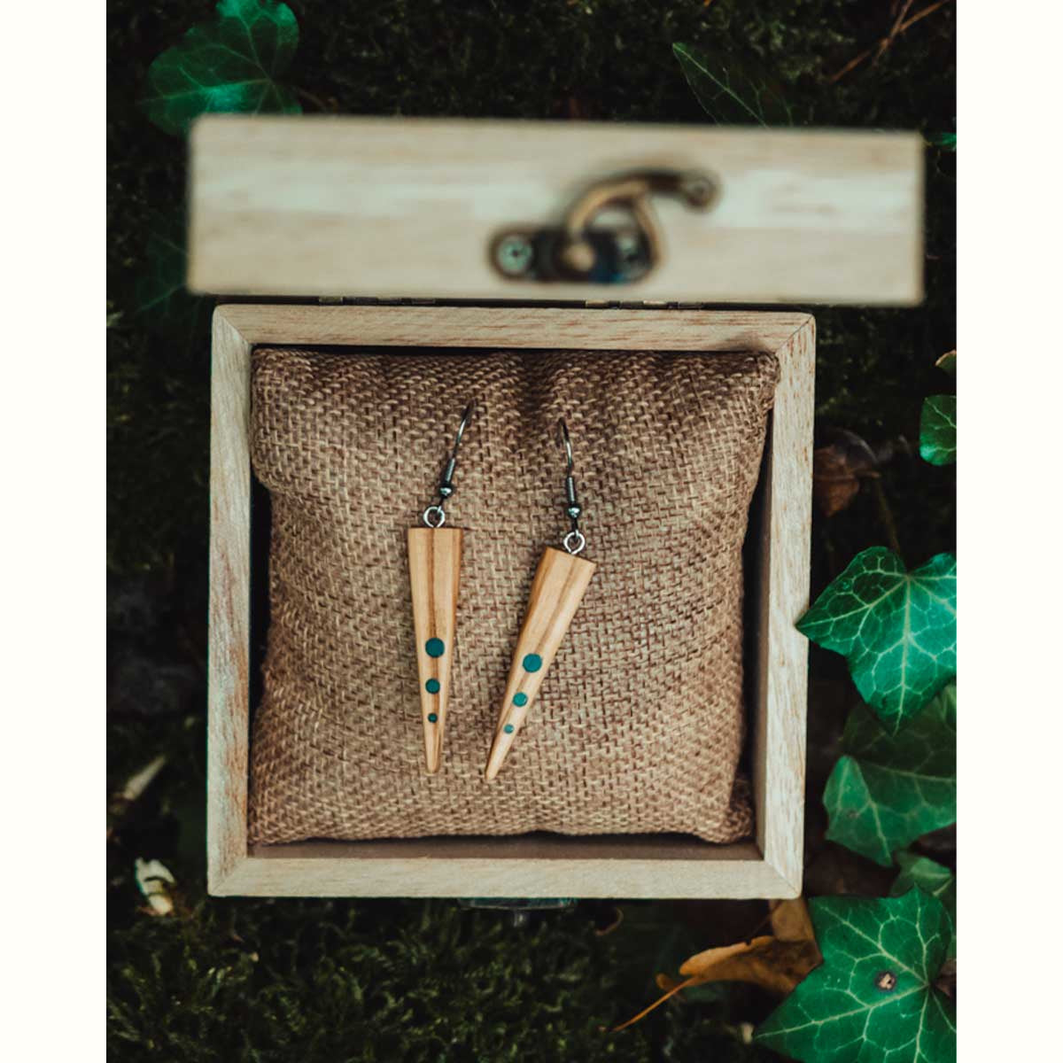 Boucles d'oreilles en bois d'olivier