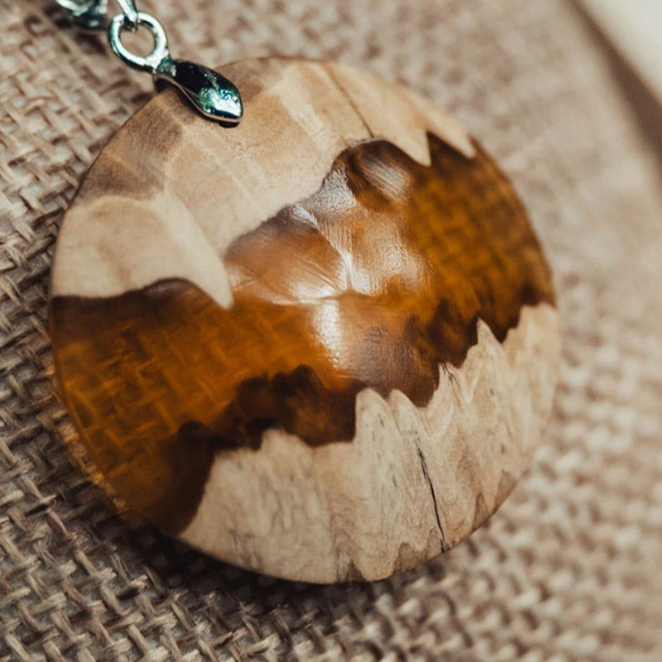 Pendentif en loupe d'eucalyptus - Orangé