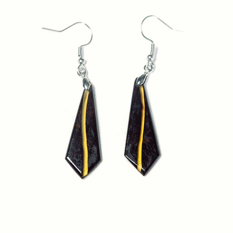 Boucles d'oreilles en bois d'ébène