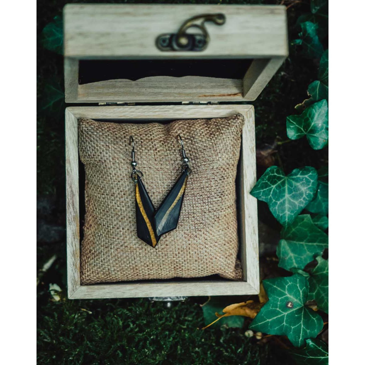 Boucles d'oreilles en bois d'ébène