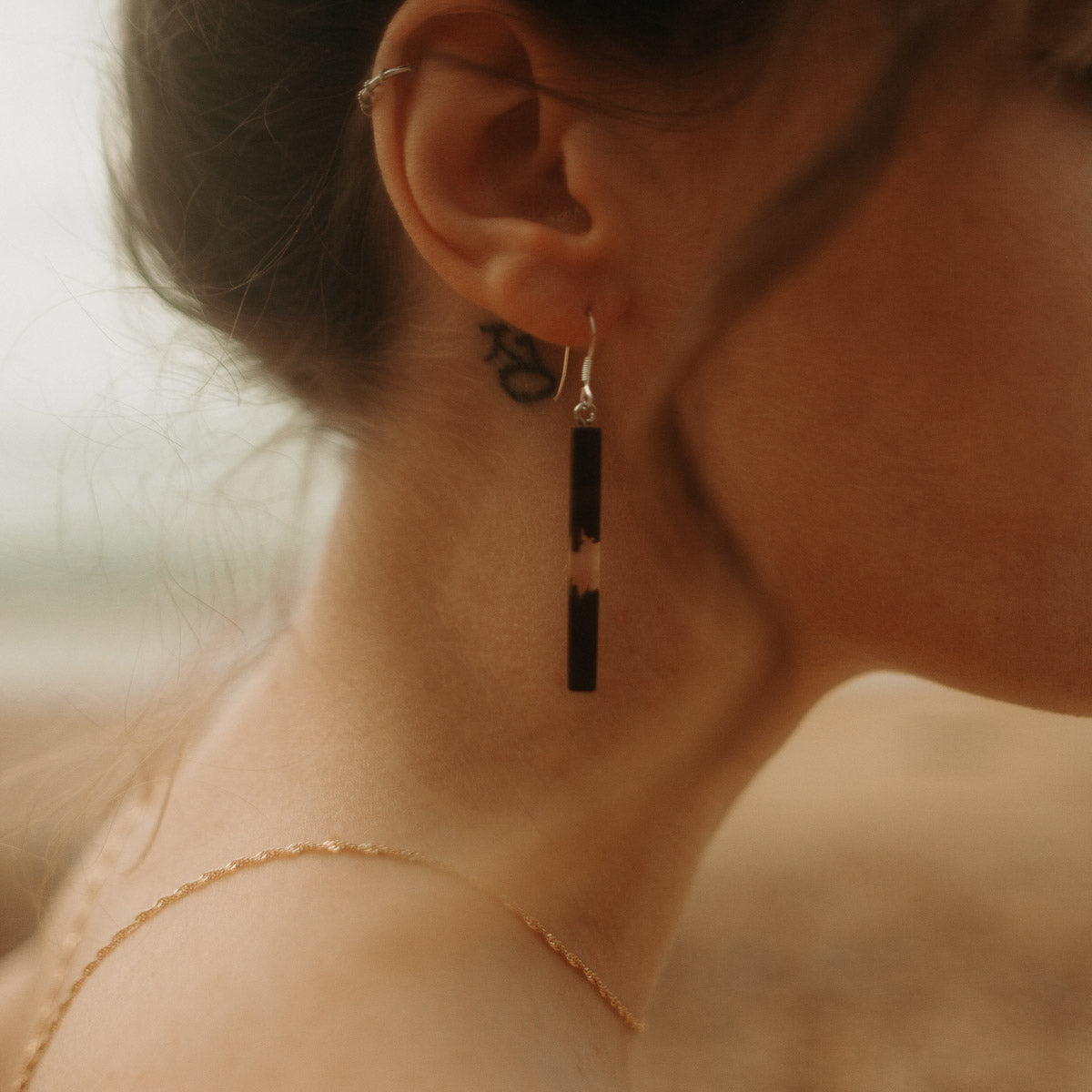 Boucles d'oreilles en bois d'ébène