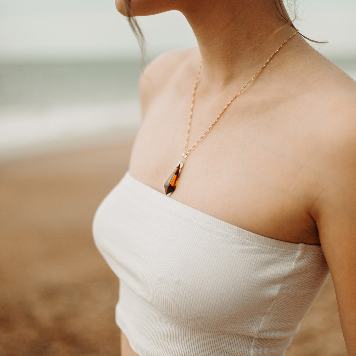 Pendentif en bois de padouk
