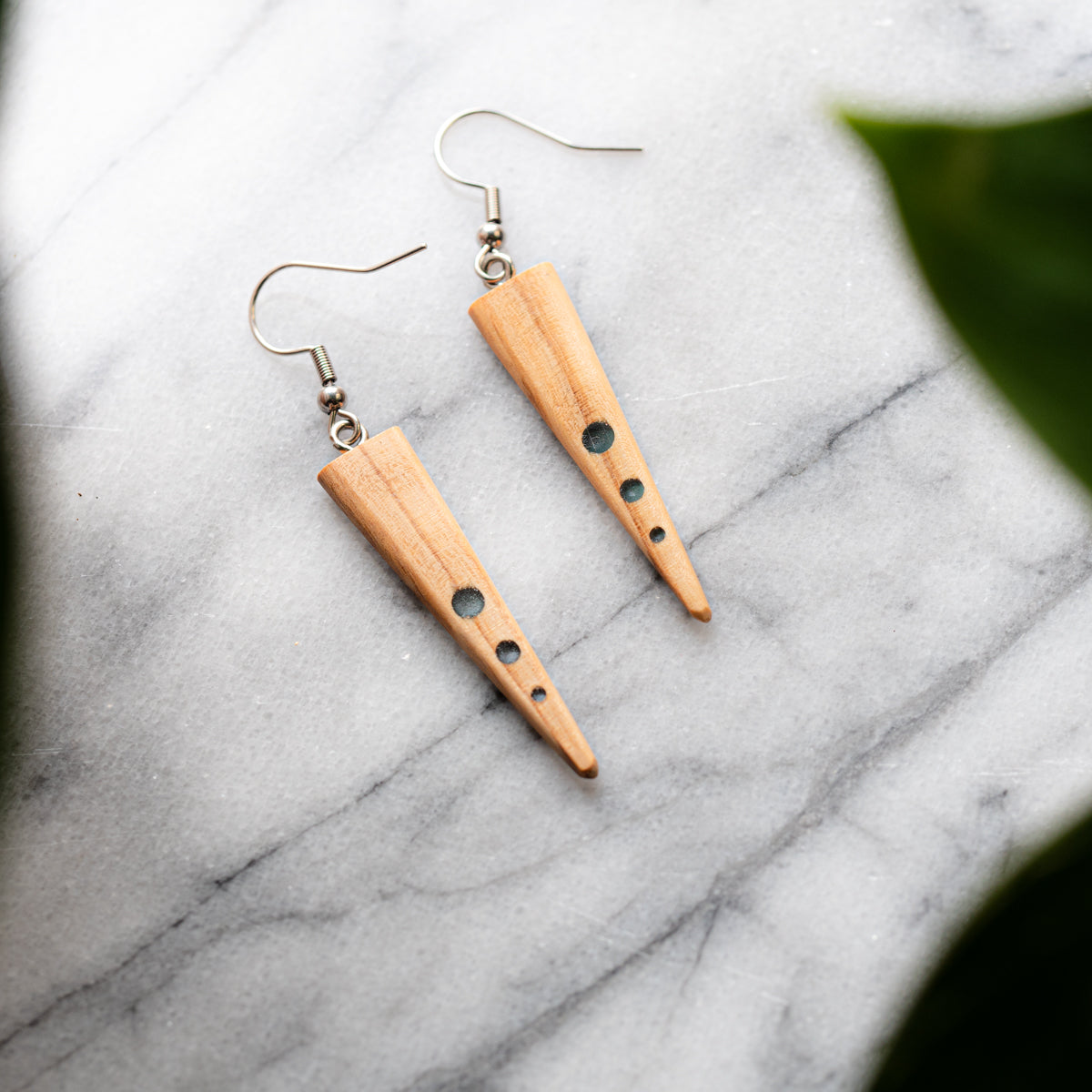 Boucles d'oreilles en bois d'olivier