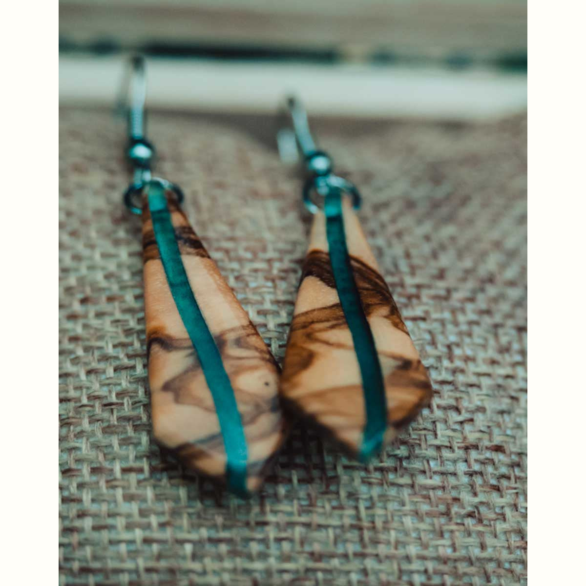 Boucles d'oreilles en bois d’olivier
