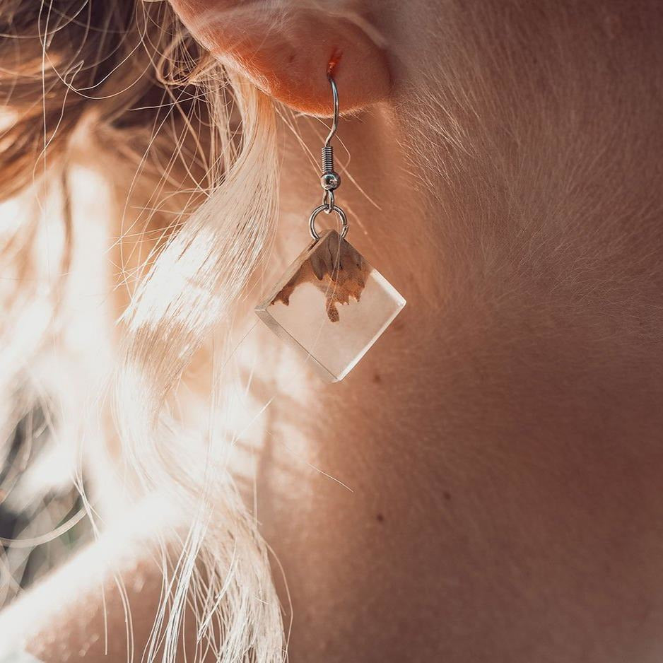 Boucles d'oreilles en loupe d'eucalyptus